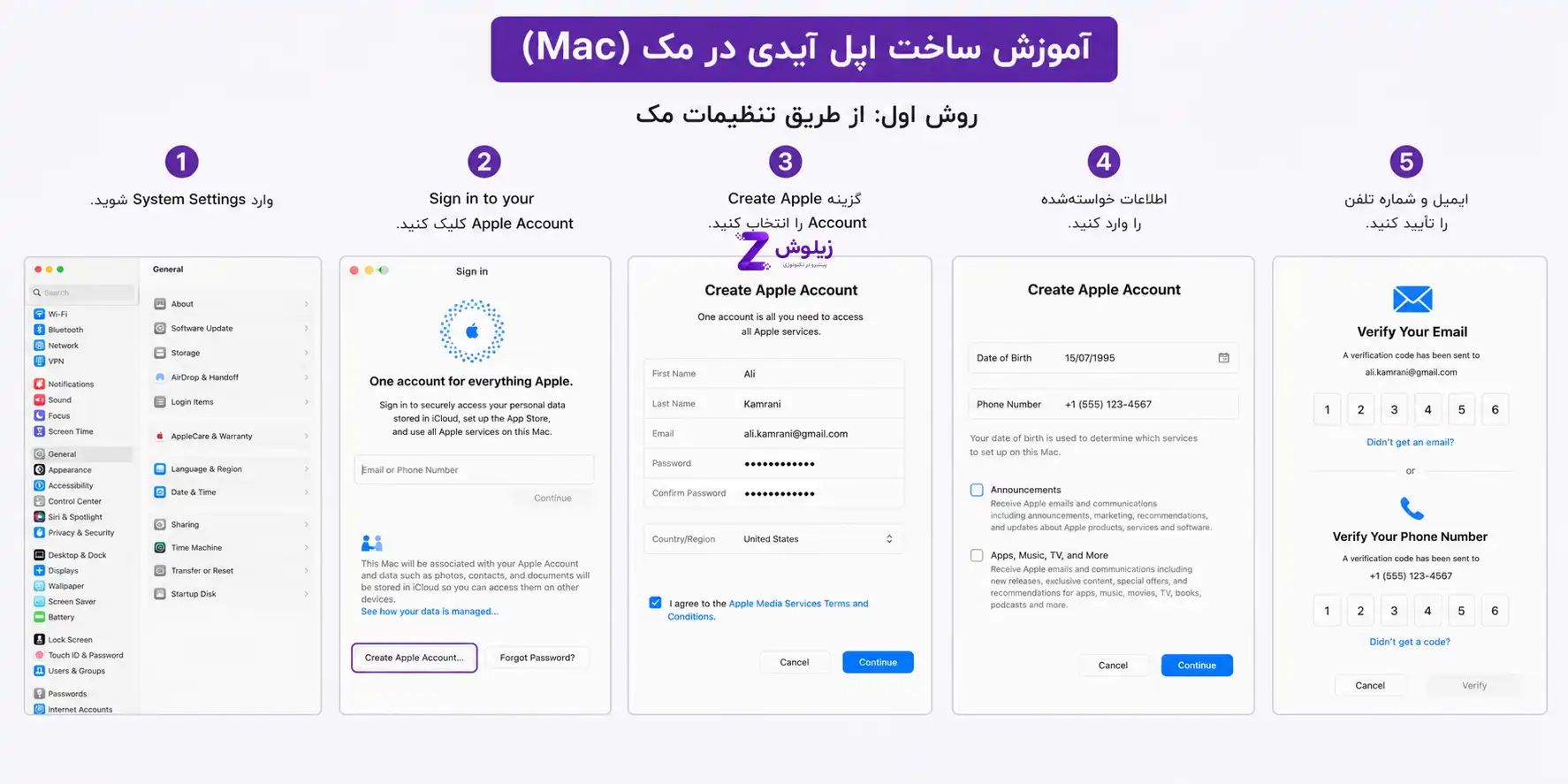 آموزش ساخت اپل آیدی (Apple ID)؛ ساخت Apple Account در آیفون، مک و سایت اپل 6 create apple id with mac os