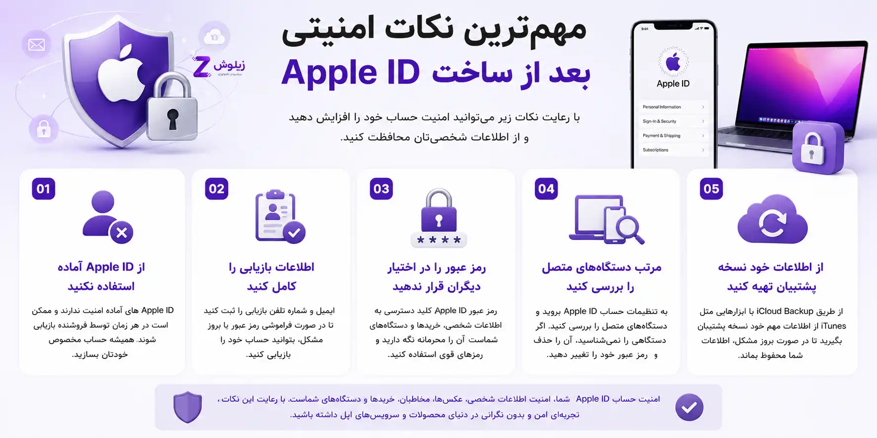 آموزش ساخت اپل آیدی (Apple ID)؛ ساخت Apple Account در آیفون، مک و سایت اپل 12 note after creating apple id
